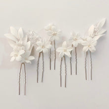 Load image into Gallery viewer, Bridal Hair Slides | White Lily 6-piece