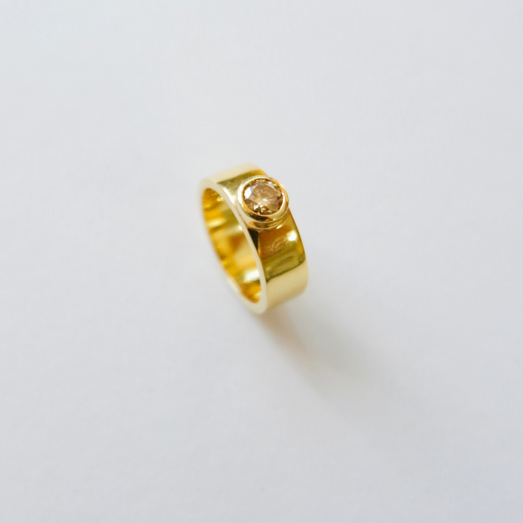 Moissanite North Ring | 0.5 carat, Yellow