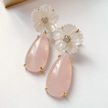 Load image into Gallery viewer, Belinda Petite Delicate Rose Quartz Drop in gold-plated silver
